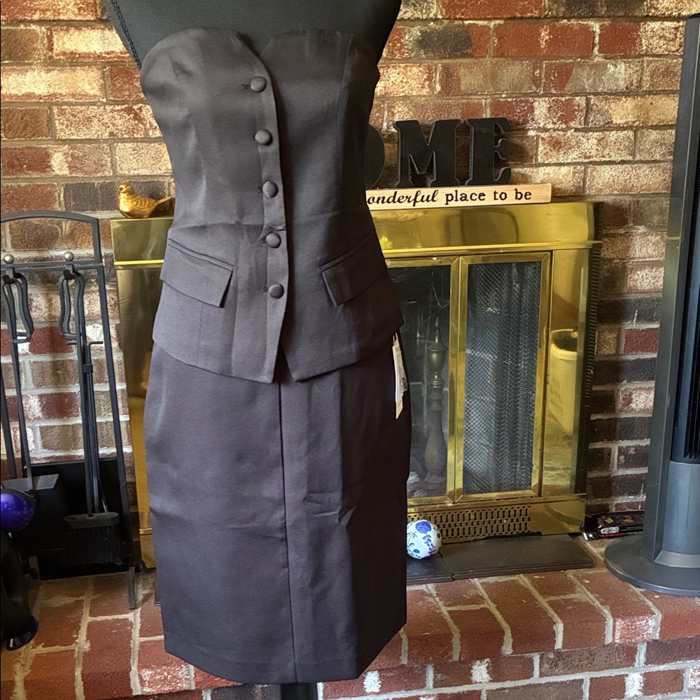 Elegant Black Women's Skirt & strapless vest #B new with Tag!